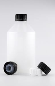 Kunststoffflasche PE 1 Liter, mit Verschluss (geeignet für Ethanol 96%) – WEDTHOFF Industrieverpackungen - RFL1000 - 01