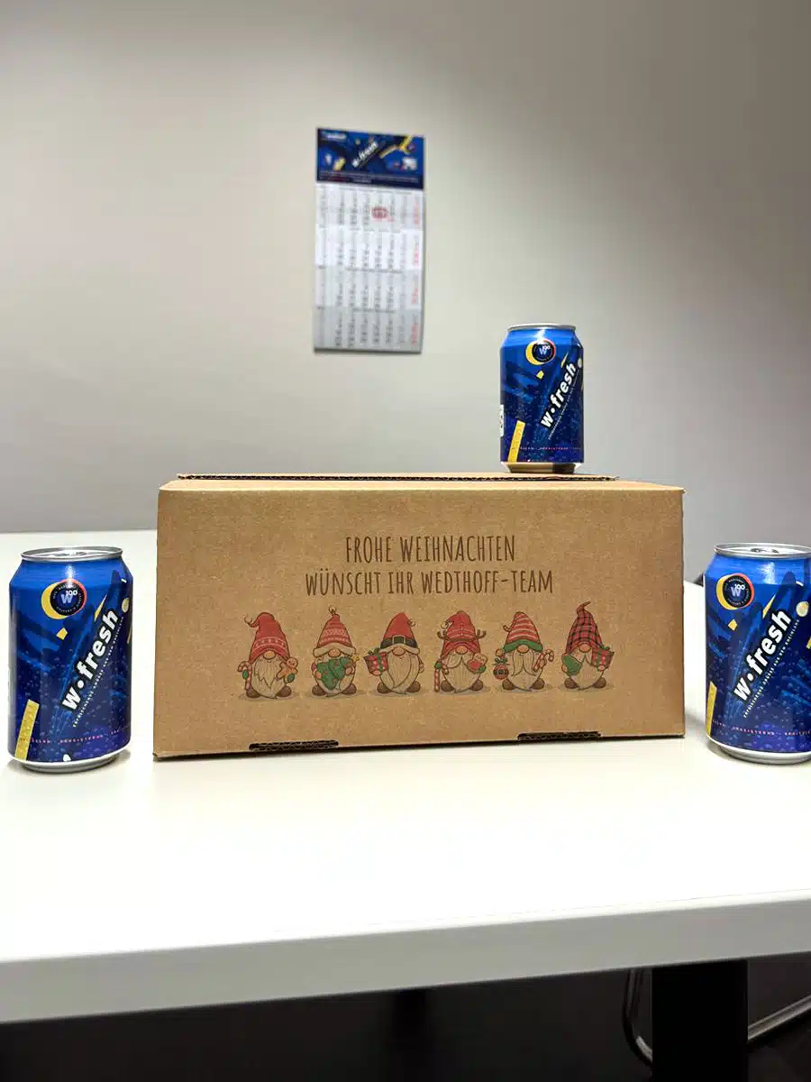 Weihnachtsgruß Cola-Mix-Dose Setup » WEDTHOFF, NRW Weißblechdosen mit besonderem Motiv. WEDTHOFF w·fresh ein Giveaway mit Mehrwert